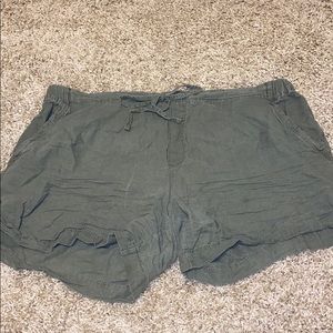 Olive Linen Shorts